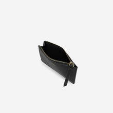 Load image into Gallery viewer, Quinn Zipped Card Holder- Black Grained Vegan Leather
